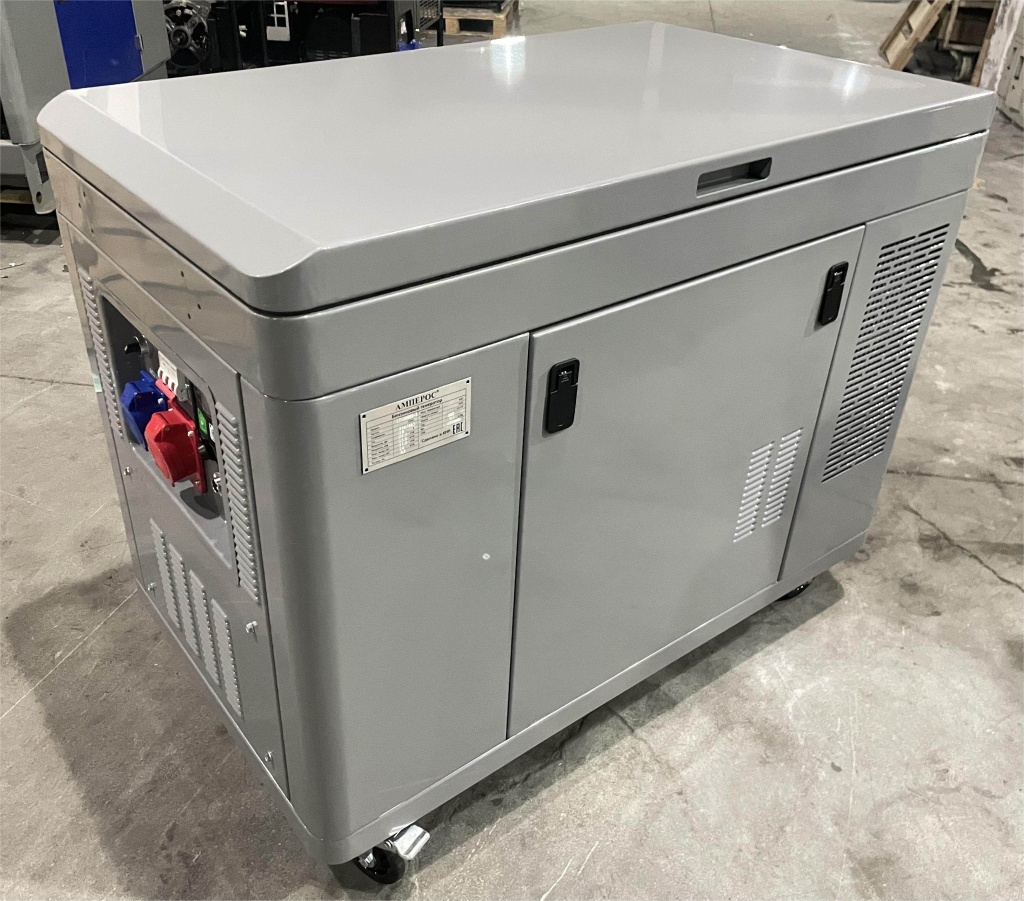 Бензиновый генератор AMPEROS LT13000S в кожухе
